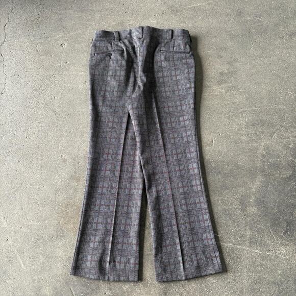 Vintage 70s Clipper Craft Plaid Suit Mens 42 Gray Red Blazer Jacket Pants 36x30 - Picture 5 of 8